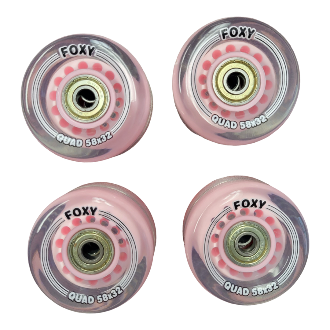 8Pack Clear Pink Replacement Roller Skate Wheels