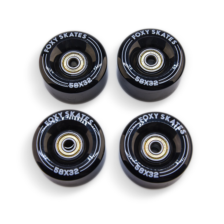 8-Pack Black Replacement Roller Skate Wheels