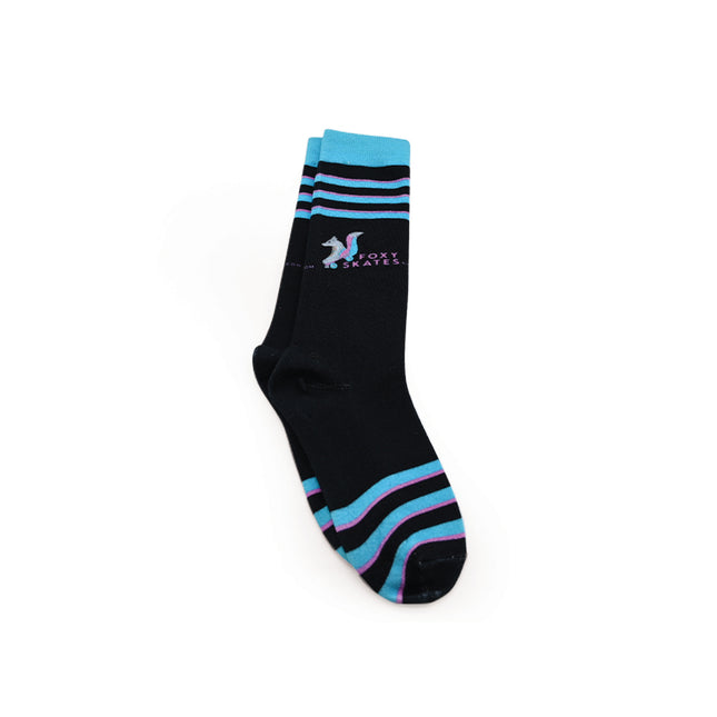 FoxySkates Skate Socks - Black/Blue