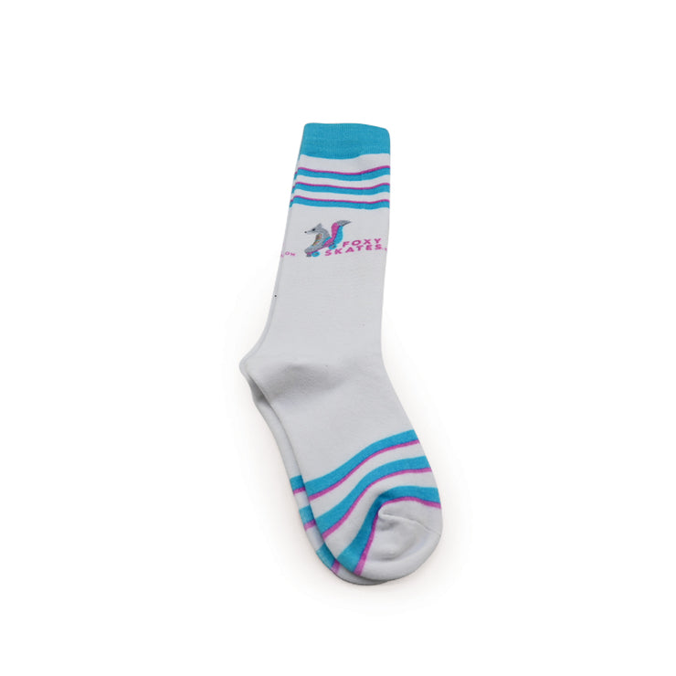 FoxySkates Skate Socks - White/Blue