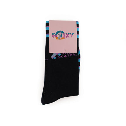 FoxySkates Skate Socks - Black/Blue