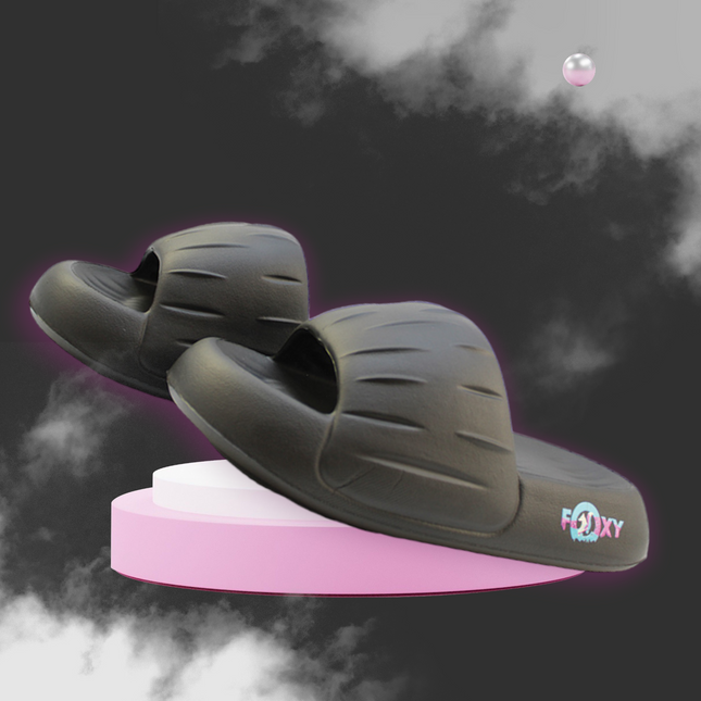 Foxy Puffy Slides - Black