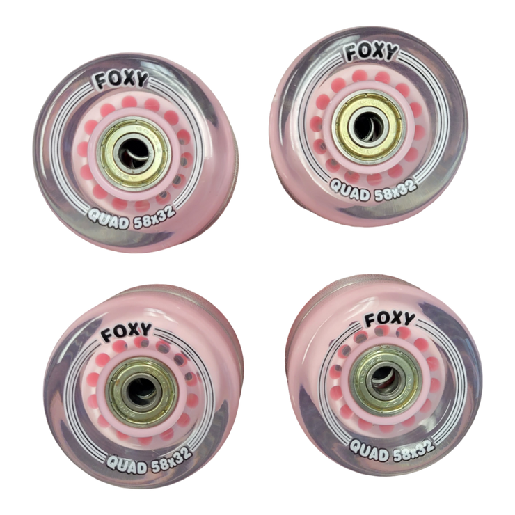 8-Pack Clear Pink Replacement Roller Skate Wheels