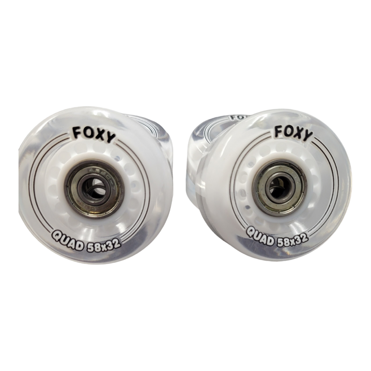 8-Pack Clear Silver Replacement Roller Skate Wheels