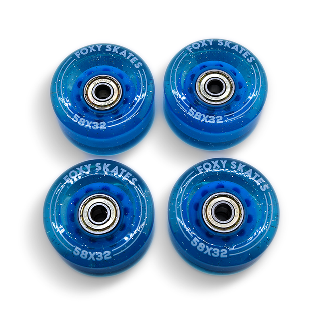 8-Pack Dark Blue Replacement Roller Skate Wheels