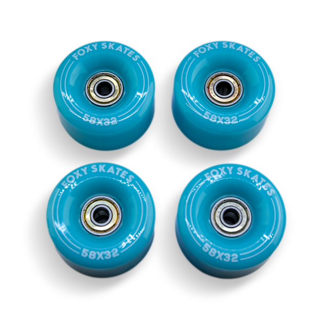 8-Pack Light Blue Replacement Roller Skate Wheels
