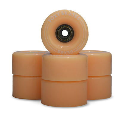 8-Pack Peach Replacement Roller Skate Wheels