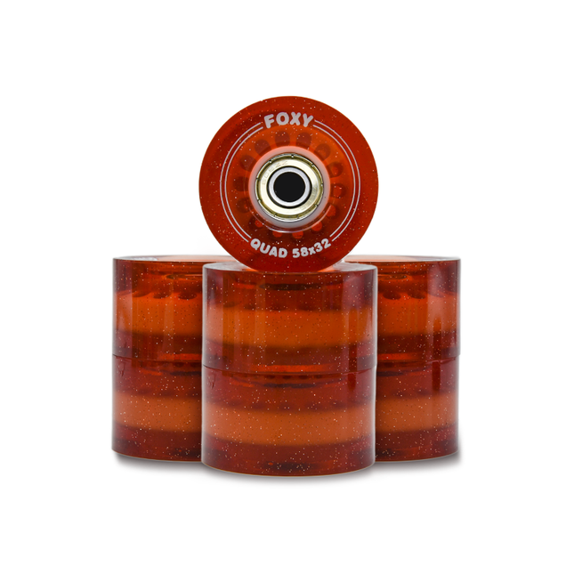8-Pack Red Replacement Roller Skate Wheels
