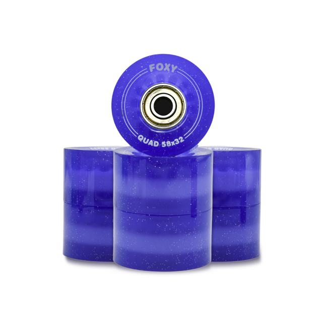 8-Pack Clear Purple Replacement Roller Skate Wheels