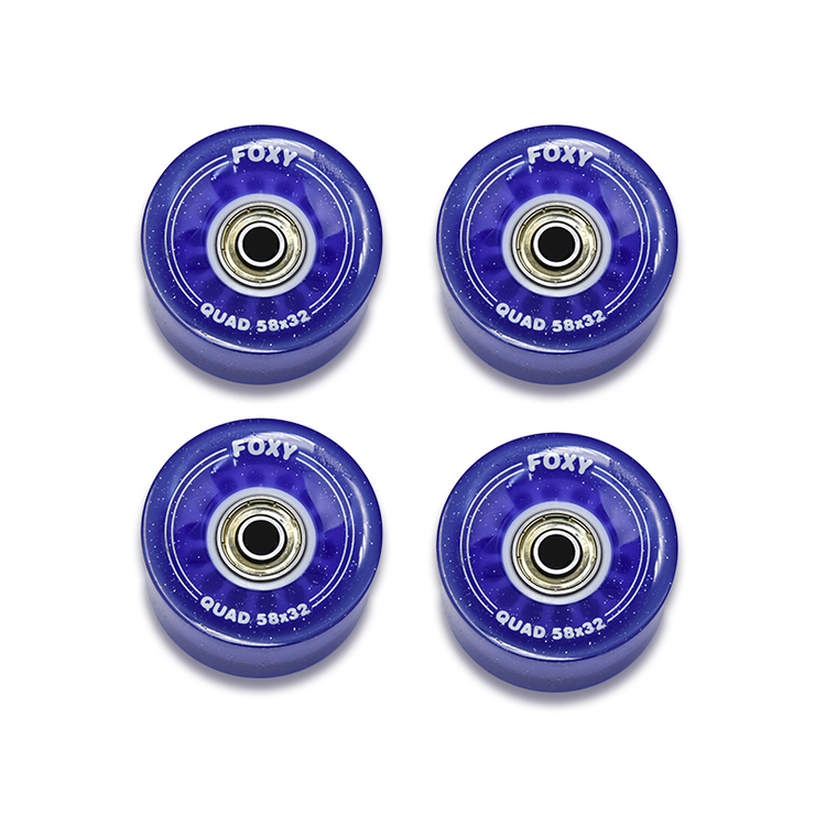 8-Pack Clear Purple Replacement Roller Skate Wheels